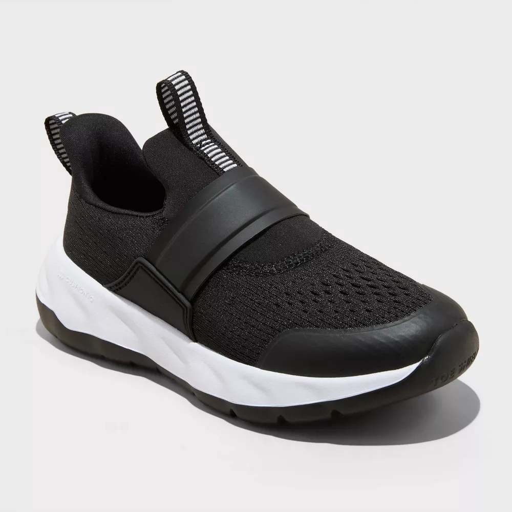 All in Motion Kids Black Slip On Sneakers Lightweight Athletic Shoes Size 5